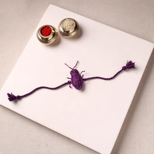 Cockroach - Reusable Handmade Threadwork Rakhi with Potli 04
