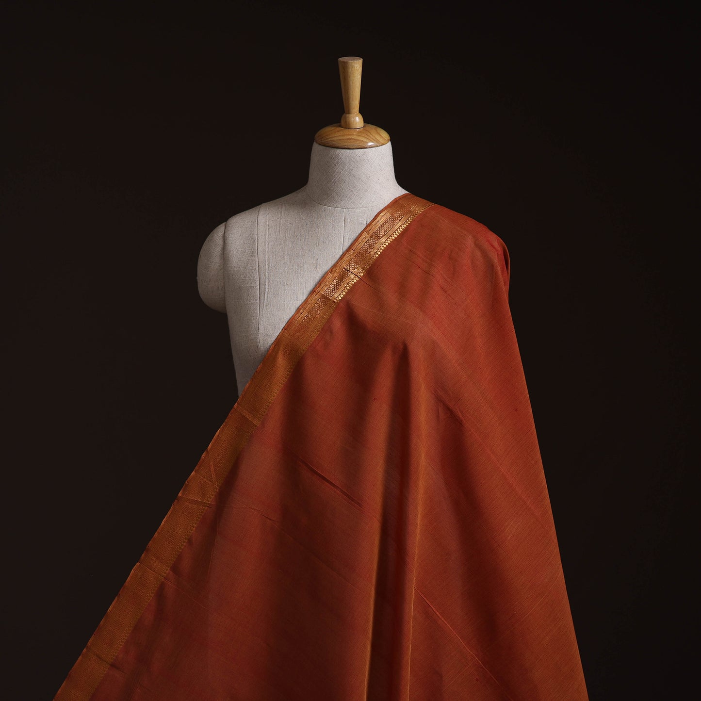 Handloom Mangalagiri Cotton Fabric with Nizam Zari Border 23