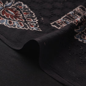 Black - Hakoba Hand Block Ajrakh Print Natural Dyed Cotton Fabric 146