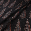 Black - Hakoba Hand Block Ajrakh Print Natural Dyed Cotton Fabric 145