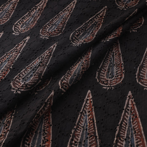Hakoba Hand Block Ajrakh Print Natural Dyed Cotton Fabric 145