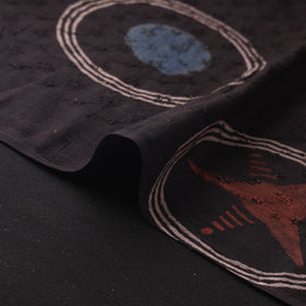 Black - Hakoba Hand Block Ajrakh Print Natural Dyed Cotton Fabric 144