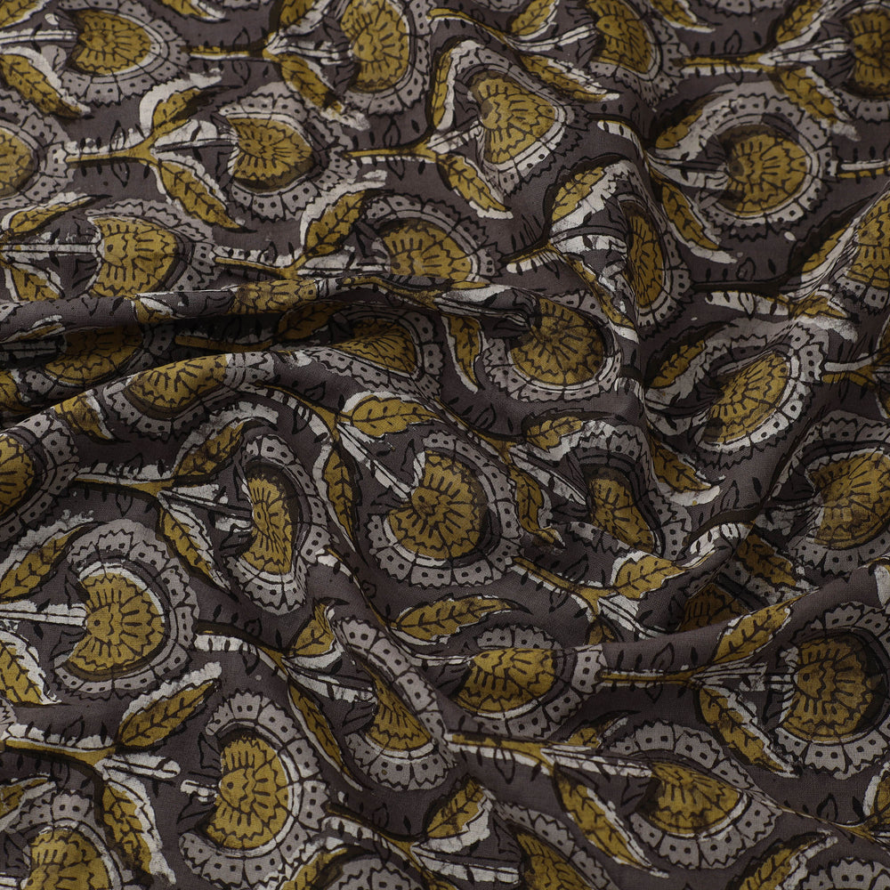 Brown - Block Printed Cotton Jahota Fabric 18