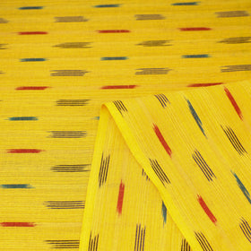  Cotton Yellow Pochampally Ikat Fabric Online in India