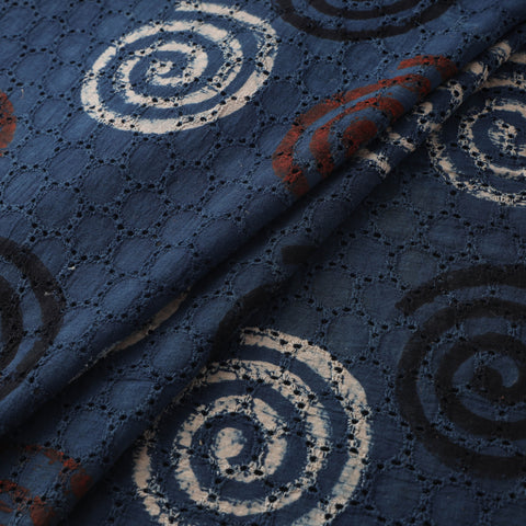 Hakoba Hand Block Ajrakh Print Natural Dyed Cotton Fabric 142