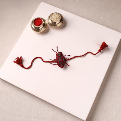 Cockroach - Reusable Handmade Threadwork Rakhi with Potli  10
