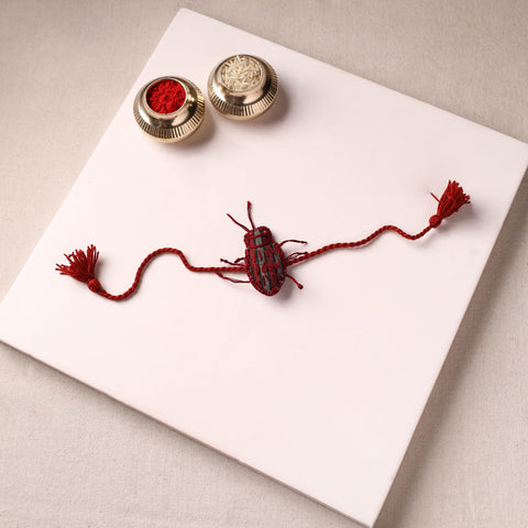 Cockroach - Reusable Handmade Threadwork Rakhi with Potli  10
