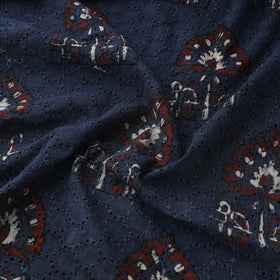 Blue - Hakoba Hand Block Ajrakh Print Natural Dyed Cotton Fabric 141
