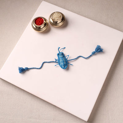 Cockroach - Reusable Handmade Threadwork Rakhi with Potli  11