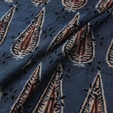 Hakoba Hand Block Ajrakh Print Natural Dyed Cotton Fabric 140