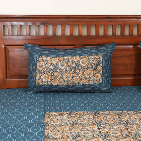 Pochampally Ikat with Kalamkari Patch Cotton Double Bedsheet Set (108 x 90 in) 04