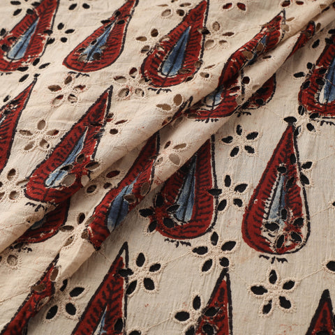 Hakoba Hand Block Ajrakh Print Natural Dyed Cotton Fabric 139