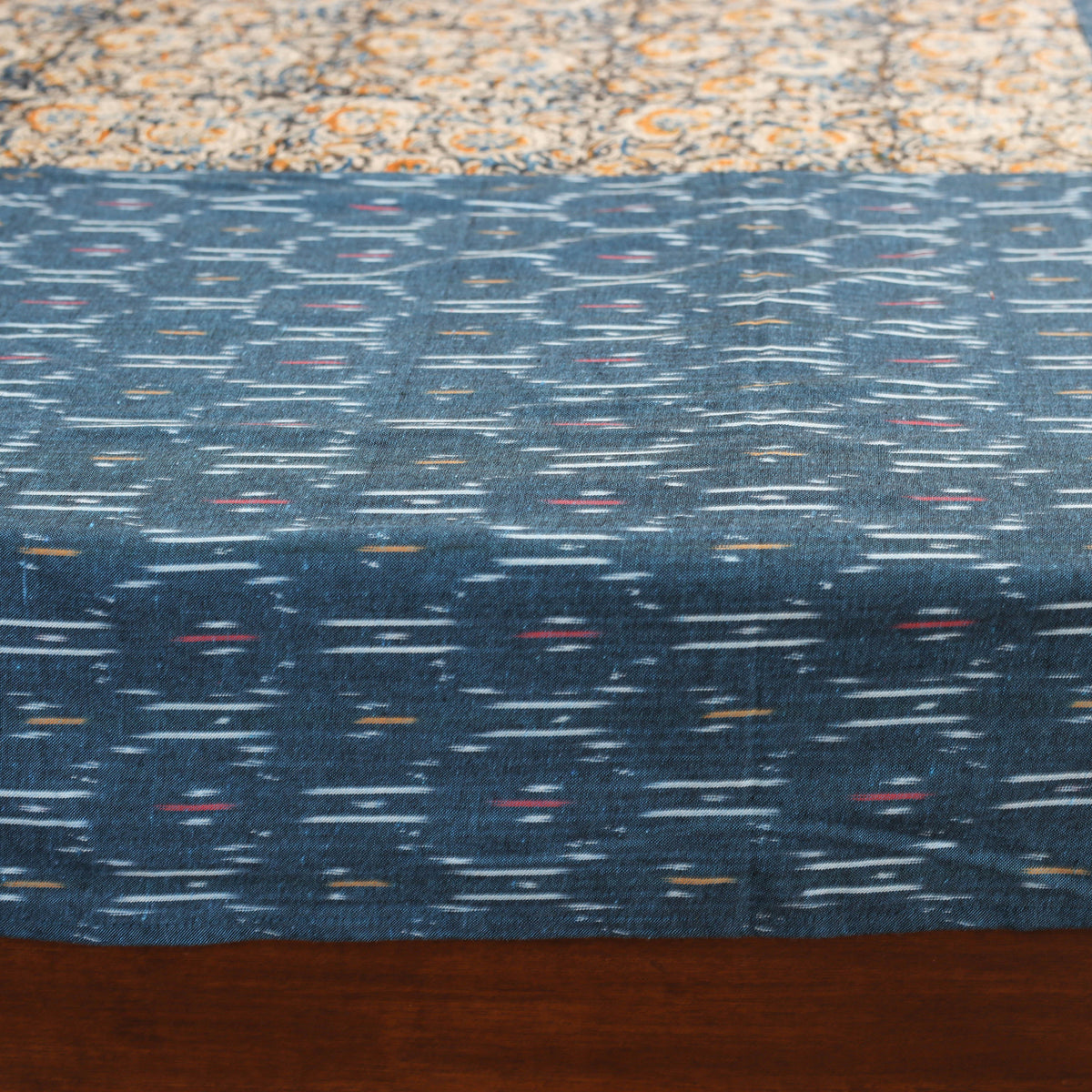 Pochampally Ikat with Kalamkari Patch Cotton Double Bedsheet Set (108 x 90 in) 04