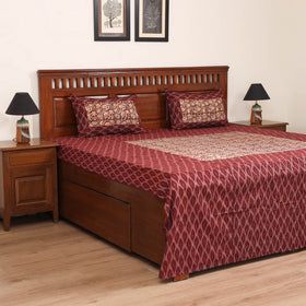 Pochampally Ikat with Kalamkari Patch Cotton Double Bedsheet Set (108 x 90 in) 03