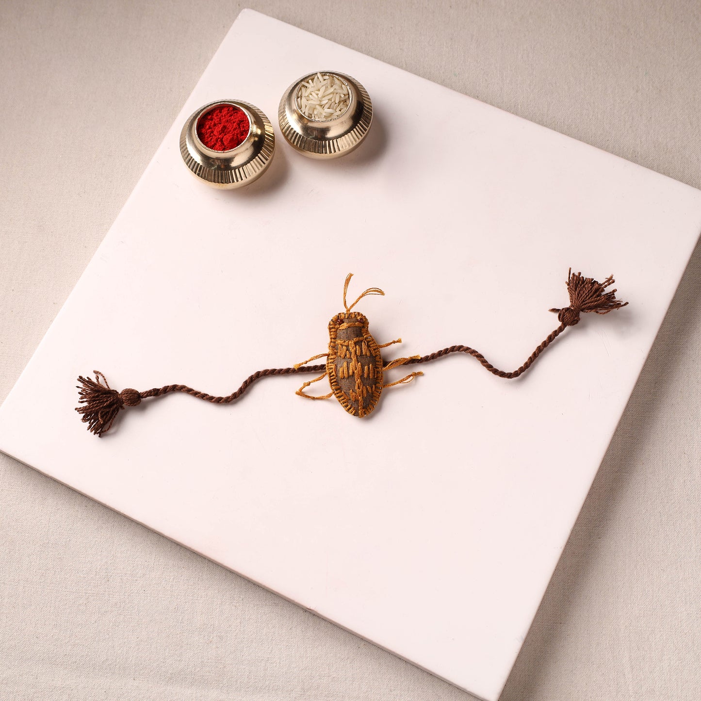 Cockroach - Reusable Handmade Threadwork Rakhi with Potli  16