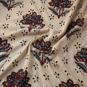 Beige - Hakoba Hand Block Ajrakh Print Natural Dyed Cotton Fabric 138