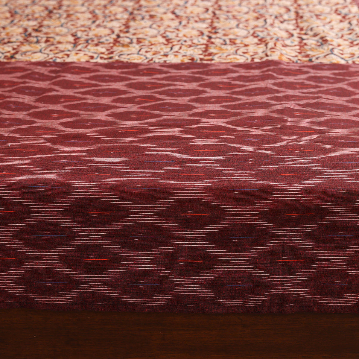 Pochampally Ikat with Kalamkari Patch Cotton Double Bedsheet Set (108 x 90 in) 03