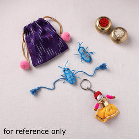 Cockroach - Reusable Handmade Threadwork Rakhi with Potli 09
