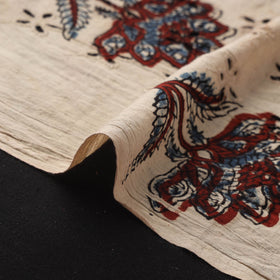 Beige - Hakoba Hand Block Ajrakh Print Natural Dyed Cotton Fabric 138