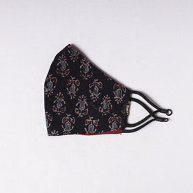  Ajrakh Block Printed Cotton 3 Layer Snug Fit Face Cover 