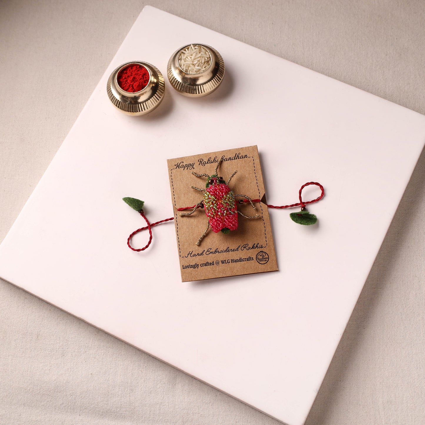 Cockroach - Reusable Hand Embroidered Bead Work Rakhi 01
