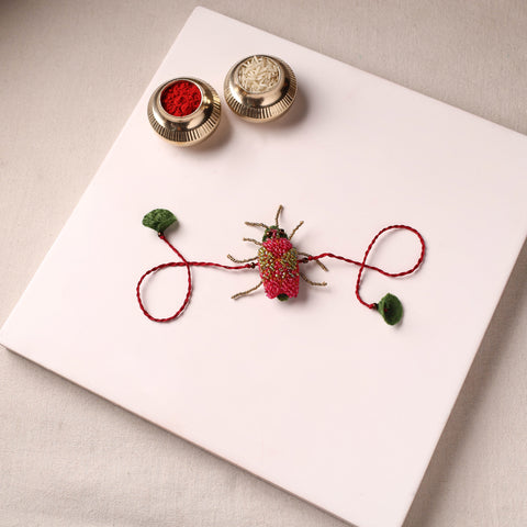 Cockroach - Reusable Hand Embroidered Bead Work Rakhi 01
