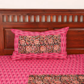 Pochampally Ikat with Kalamkari Patch Cotton Double Bedsheet Set (108 x 90 in) 02