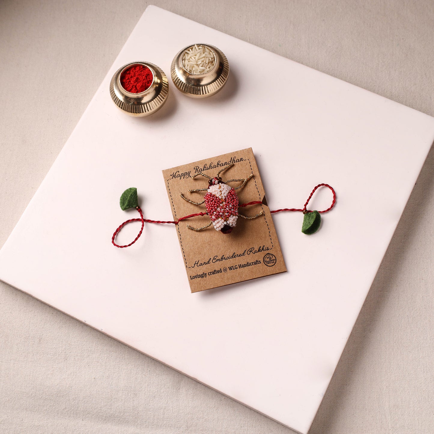 Cockroach - Reusable Hand Embroidered Bead Work Rakhi 02
