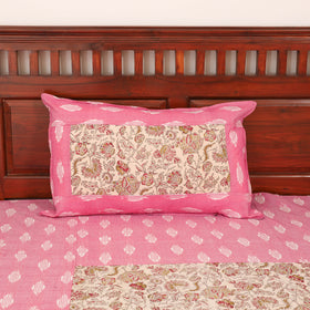 Pochampally Ikat with Kalamkari Patch Cotton Double Bedsheet Set (108 x 90 in) 01