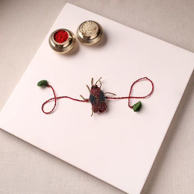 Cockroach - Reusable Hand Embroidered Bead Work Rakhi 03