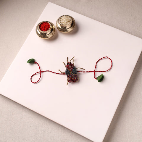 Cockroach - Reusable Hand Embroidered Bead Work Rakhi 03