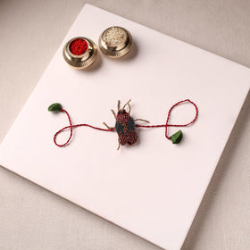 Cockroach - Reusable Hand Embroidered Bead Work Rakhi 03