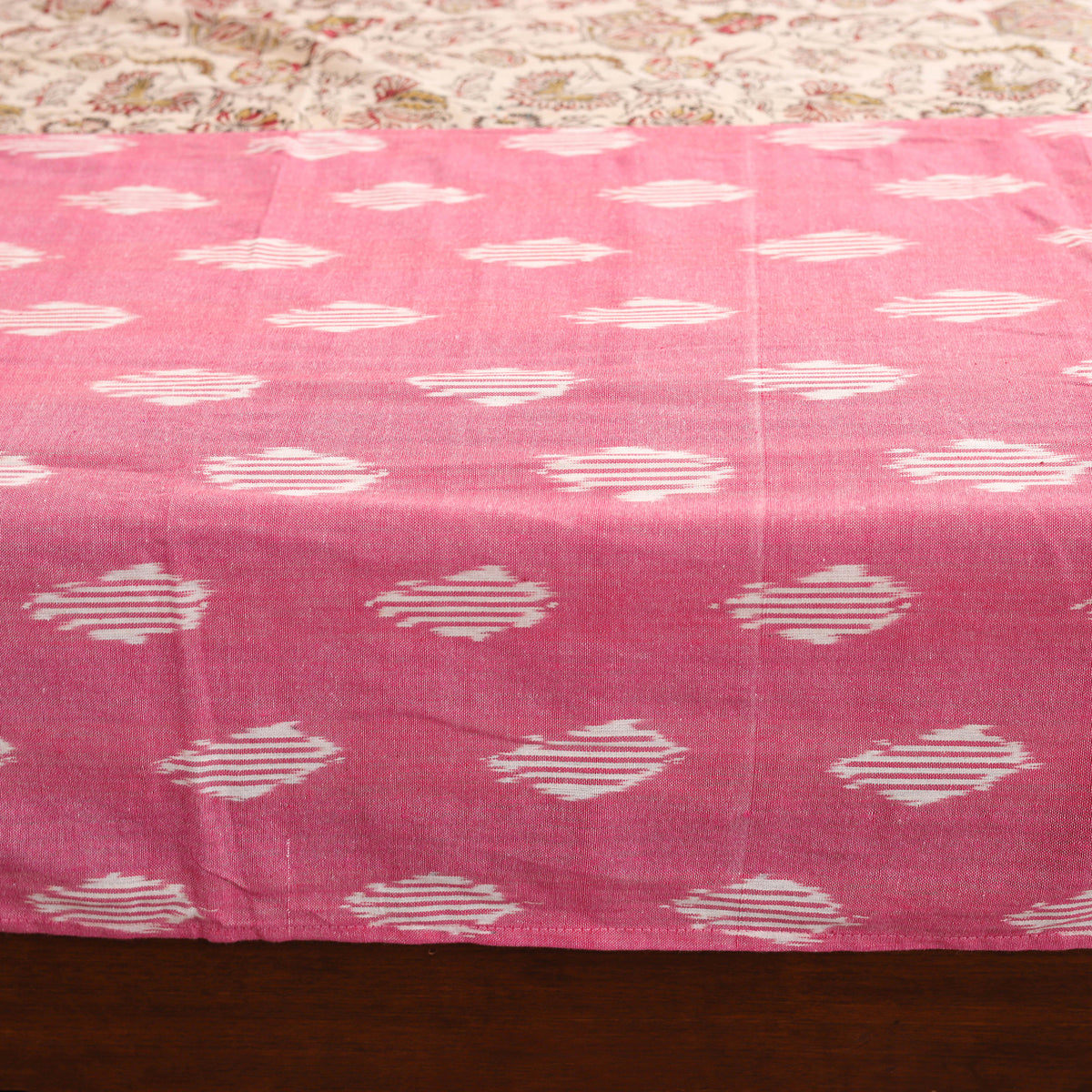 Pochampally Ikat with Kalamkari Patch Cotton Double Bedsheet Set (108 x 90 in) 01