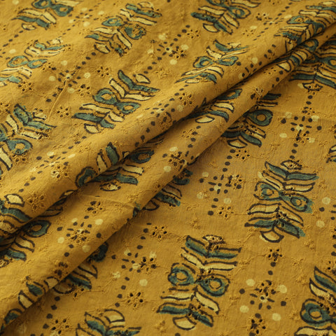 Hakoba Hand Block Ajrakh Print Natural Dyed Cotton Fabric 134