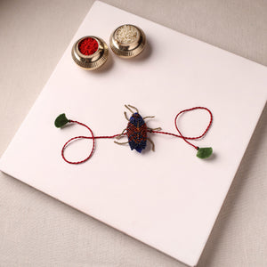 Cockroach - Reusable Hand Embroidered Bead Work Rakhi 04