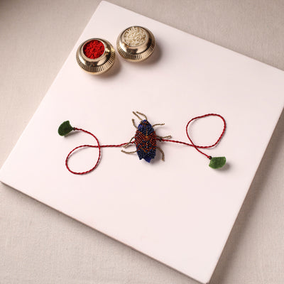Cockroach - Reusable Hand Embroidered Bead Work Rakhi 04
