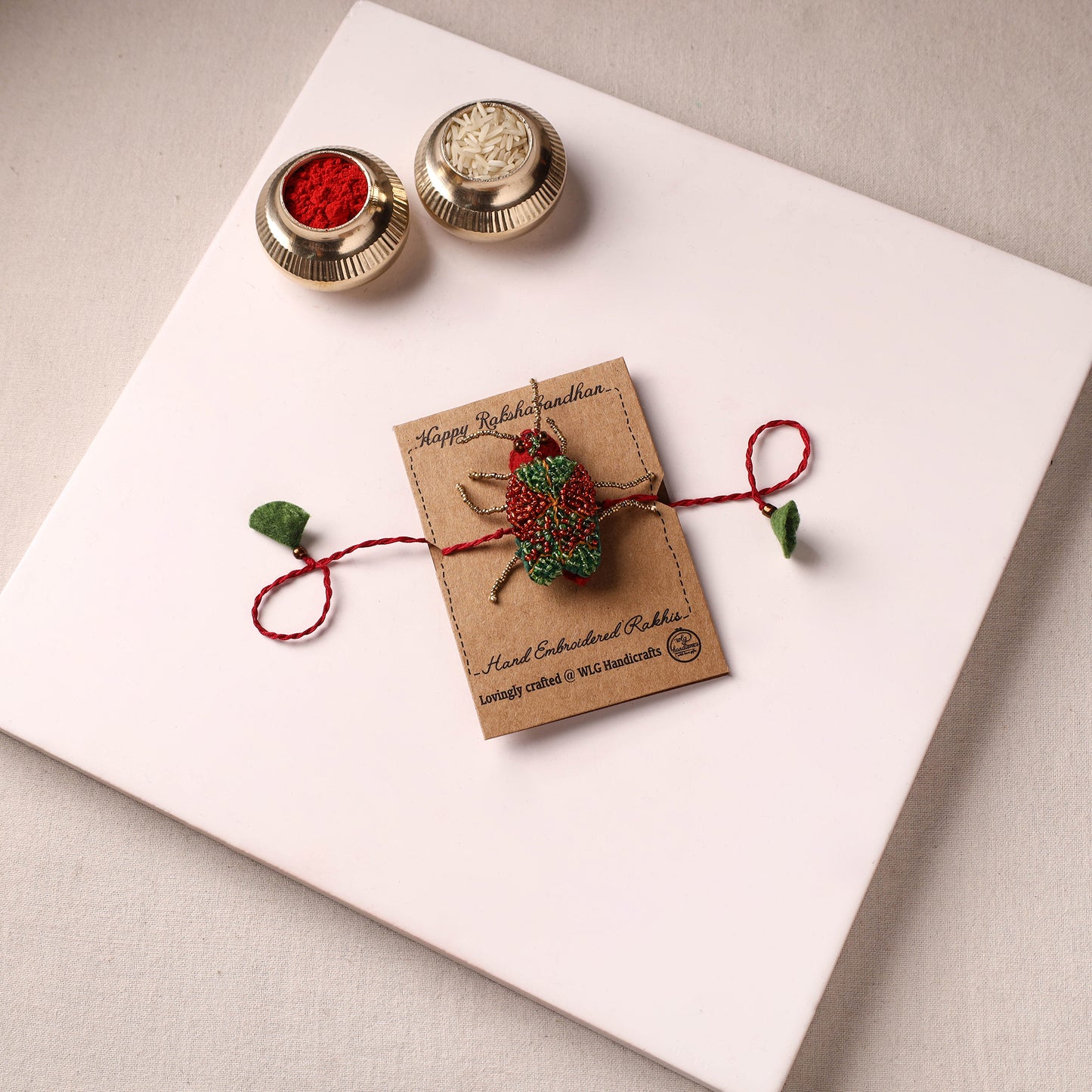 Cockroach - Reusable Hand Embroidered Bead Work Rakhi 05