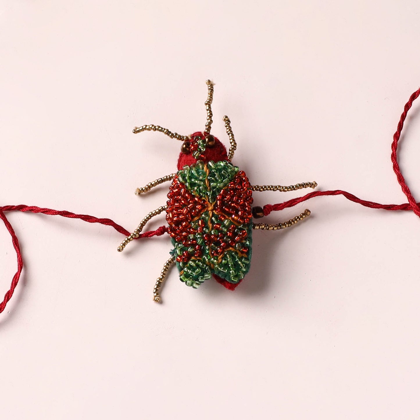 Cockroach - Reusable Hand Embroidered Bead Work Rakhi 05
