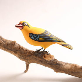 Yellow - handcrafted paper mache orioles bird home decor