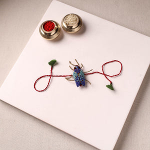 Cockroach - Reusable Hand Embroidered Bead Work Rakhi 06