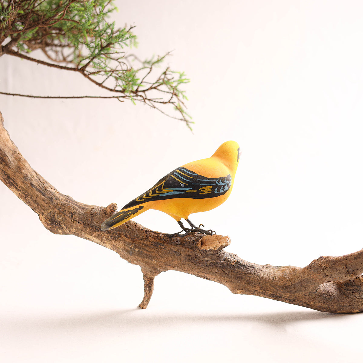 Yellow - handcrafted paper mache orioles bird home decor