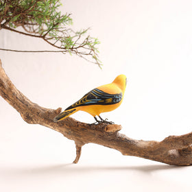 Yellow - handcrafted paper mache orioles bird home decor