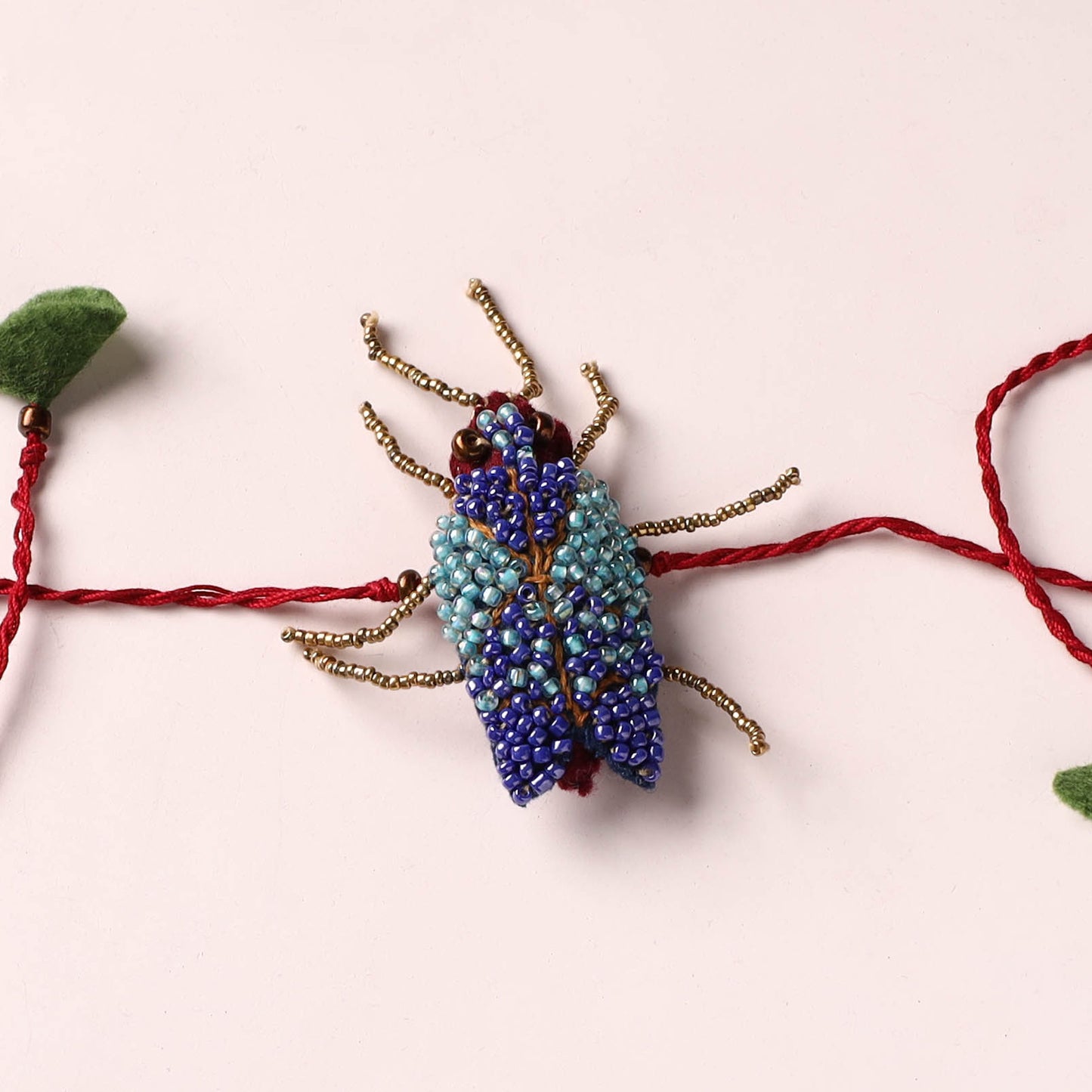 Cockroach - Reusable Hand Embroidered Bead Work Rakhi 06