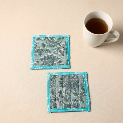 Floral Print Cotton Quilted Coasters (Set of 2) 04