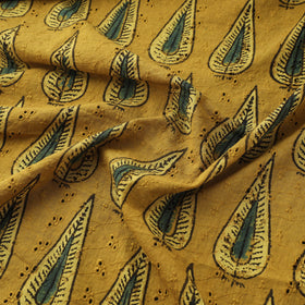 Yellow - Hakoba Hand Block Ajrakh Print Natural Dyed Cotton Fabric 131
