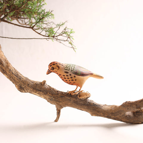 Handcrafted Paper Mache Tree Pipit Bird Home Decor Item 11