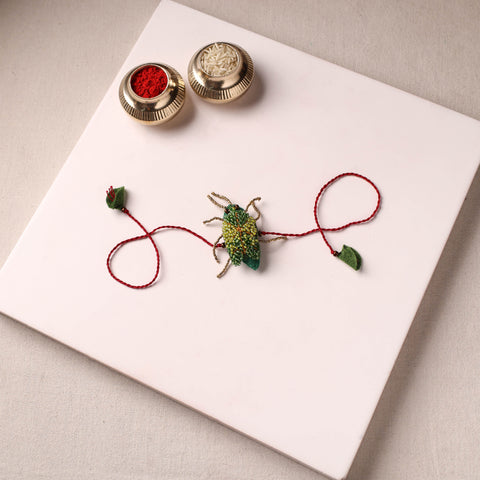 Cockroach - Reusable Hand Embroidered Bead Work Rakhi 07