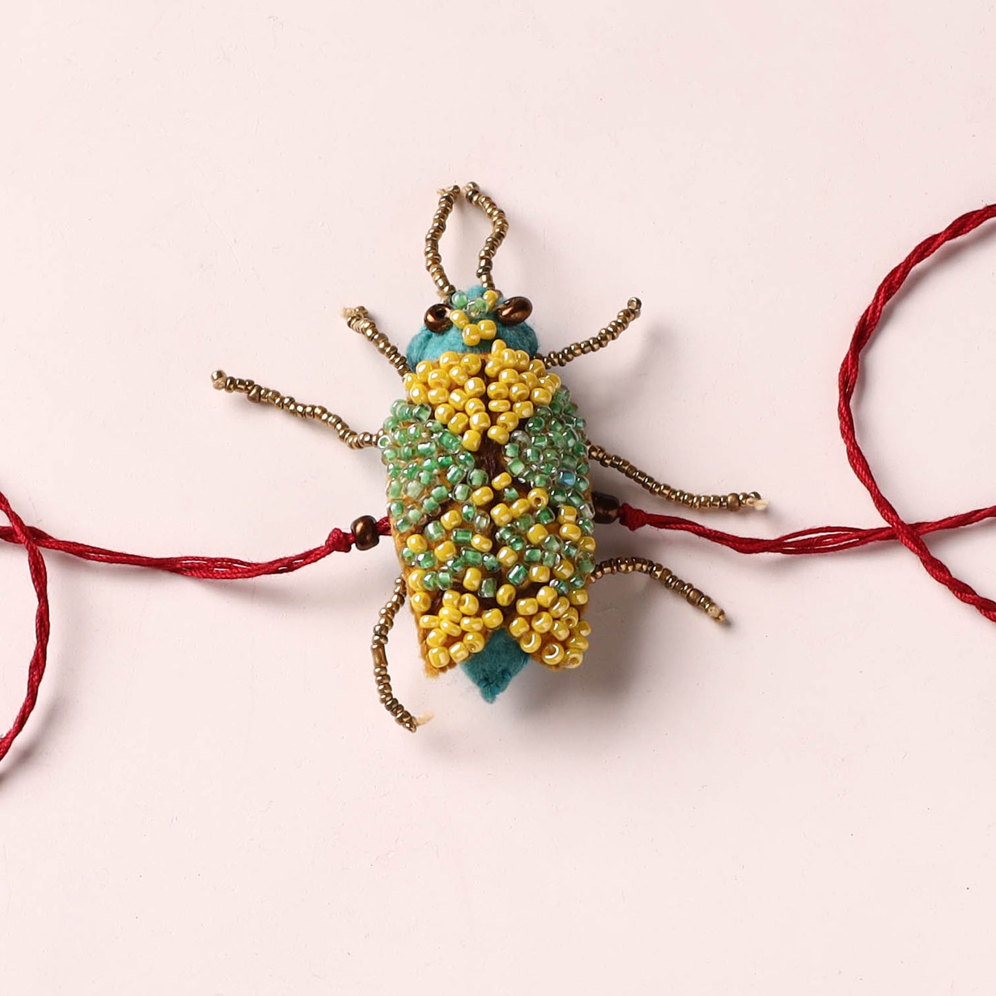 Cockroach - Reusable Hand Embroidered Bead Work Rakhi 08
