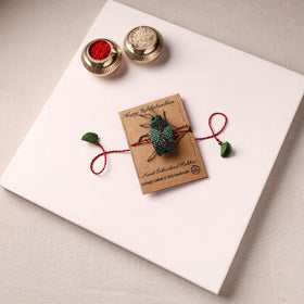 Cockroach - Reusable Hand Embroidered Bead Work Rakhi 09