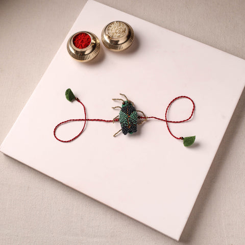 Cockroach - Reusable Hand Embroidered Bead Work Rakhi 09